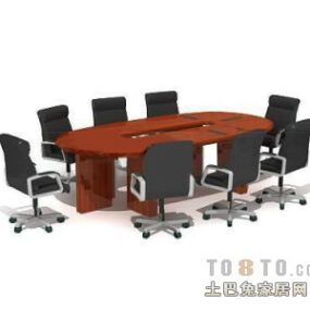 Conference Table With Eight Chairs 3d model
