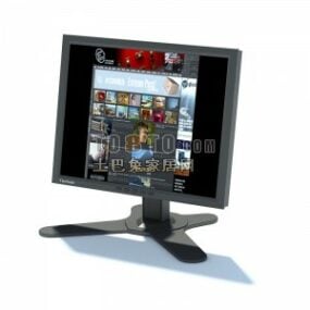 Office LCD med stativ 3d-modell