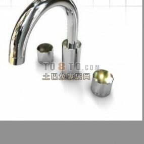 Curved Tap With Two Buttons 3d model