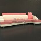 Современный мягкий диван розового цвета