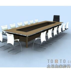 Office Conference Table With Chair 3d model