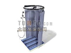 Shower Room With Curtain Cover 3d model