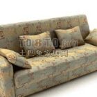 Винтажный диван с текстурой и подушкой
