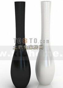 Decorative Vase Black White Porcelain Vase 3d model