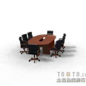 Small Conference Table With Wheels Chair 3d model