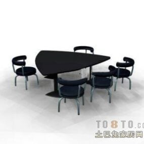 Modernisme vergadertafel en stoel 3D-model