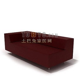 Boutique-Sofa, rotes Samtmaterial, 3D-Modell