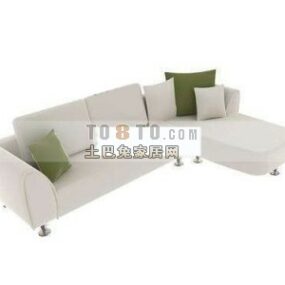 Nowoczesna sofa segmentowa w kolorze białym Model 3D