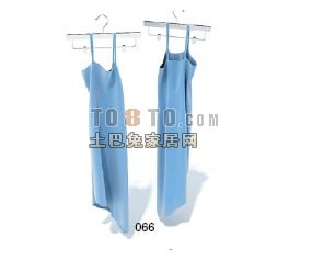 Clothes Hanger Blue Dress 3d model