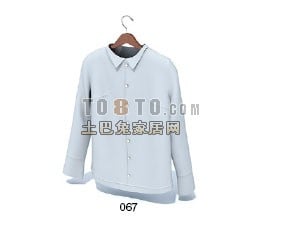 Clothes Hanger Cotton Shirt 3d model