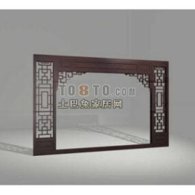 Carved Partition Wooden Material 3d model