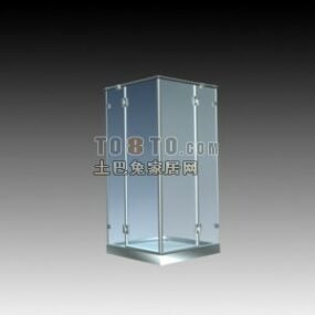 Cuarto de baño cuadrado Material de vidrio Modelo 3d
