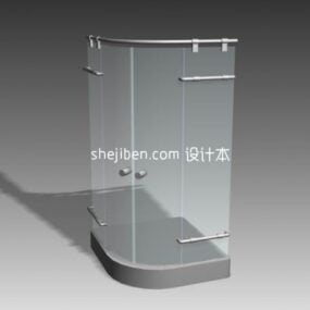 Curved Shower Glass Bathroom 3d model
