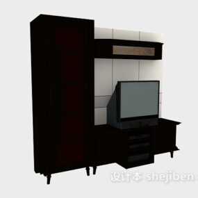 Svart vegg-tv-skap 3d-modell