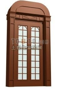 Material de marco de madera de puerta antigua modelo 3d