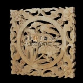 Wood Carving Piece Circle Pattern 3d model