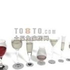 النبيذ الزجاج نموذج 3D.