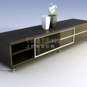 American Tv Cabinet Red Wood 3d model
