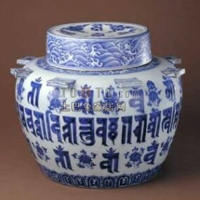 گلدان چینی باستانی مدل سه بعدی