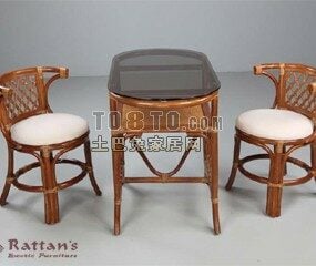 Pojedyncze krzesło do jadalni z drewnianą ramą Model 3D