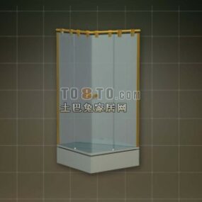 Glass Shower Room Corner Position 3d model