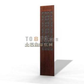Chinese Single Door Wood Frame 3d model