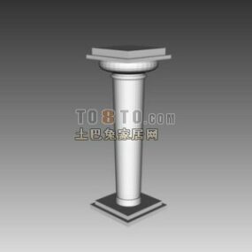 European Concrete Square Column 3d model