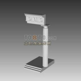 Arc Wall Decoration With Antique Column 3d model