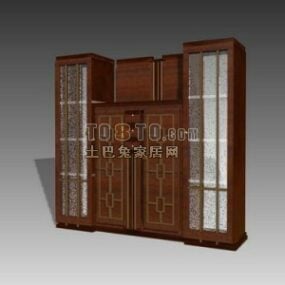 Wine Cabinet With Classic Chair French Furniture Style 3d model