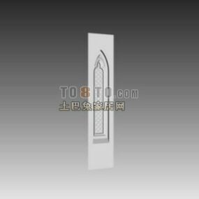 European Carved Window Wall Decoration 3d model