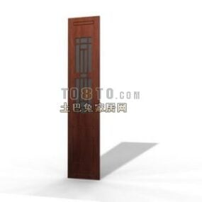 Modelo 3d de moldura esculpida vintage de porta chinesa
