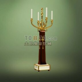 Antique Gold Candlestick Light 3d model