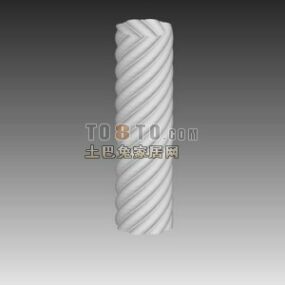 Zylinder geschnitzte Säulenkomponente 3D-Modell
