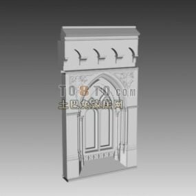 European Building Wall Carving Style 3d model