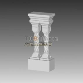 Europäisches klassisches Säulenhandlauf-3D-Modell