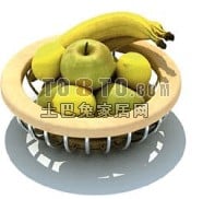 Fruit Food In Basket 3d model