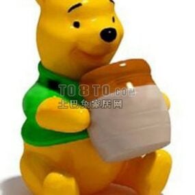 Mô hình đồ chơi trẻ em Gấu với lọ mật ong 3d