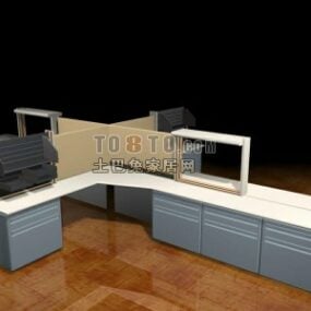 Corner Table Work Table Unit 3d model