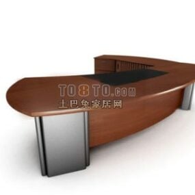 Office Work Table Curved Edge 3d model