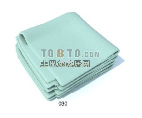 Bath Towel Grey Color 3d model