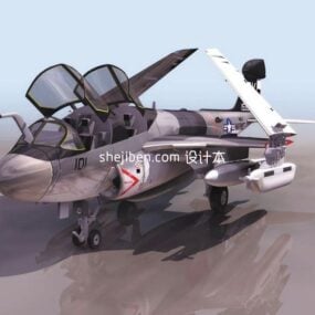 European Aircraft Fighter With Collapsed Wing 3d model