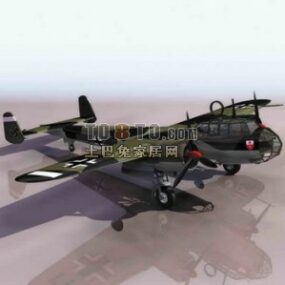 Vintage 2D model stíhacího letadla 3. světové války