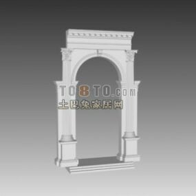 Europæisk Rom Arch Wall Column 3d-model