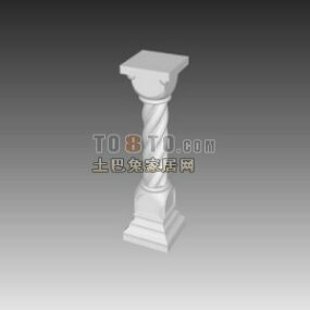 Column Head Classic Carved Stone 3d model