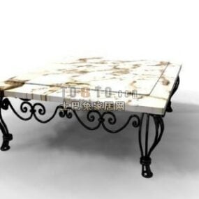 Tavolino da caffè in marmo antico modello 3d