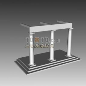 Greek Wall Column Part Of Construction 3d model