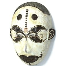 African Mask Ornament 3d-modell