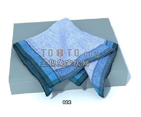 Modisches Handtuch, blaues Textil-3D-Modell