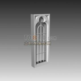 European Classic Carved Window 3d model