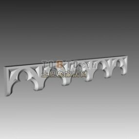 European Wall Head Decoration Carved Style 3d model